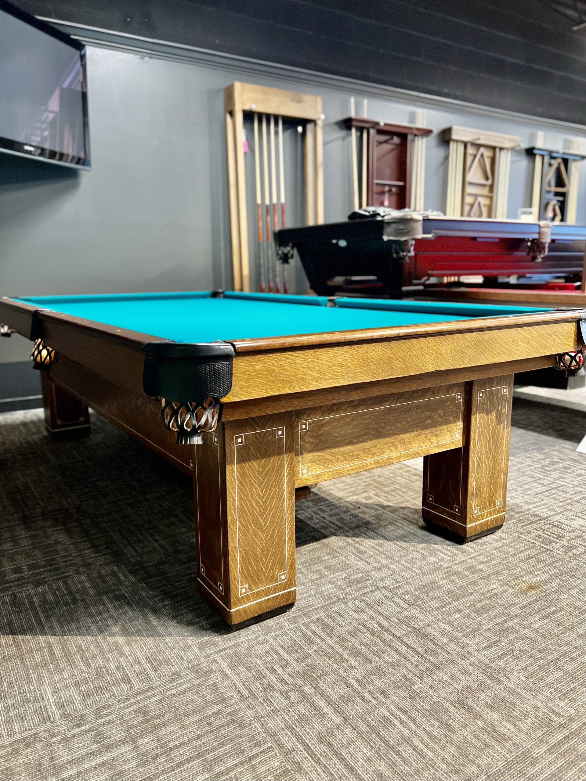 1913 Brunswick Jefferson Antique Pool Table | Nashville Billiard